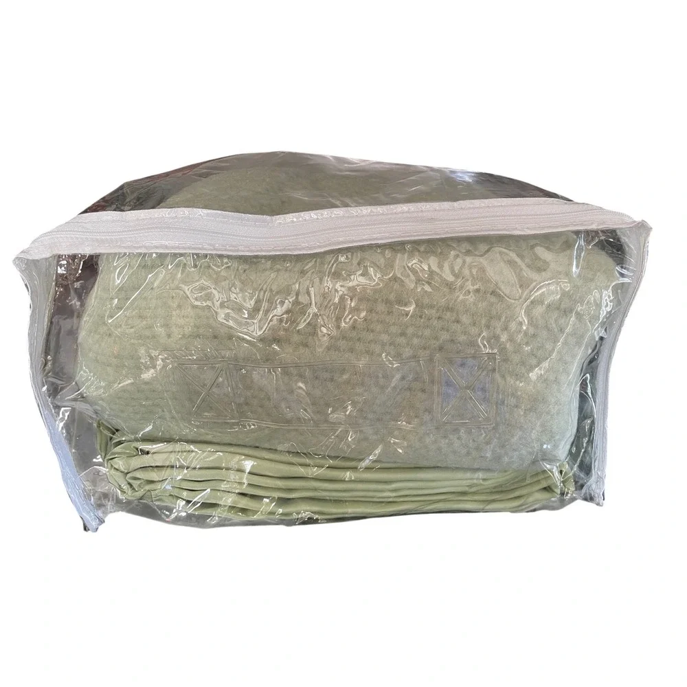 Vtg JCPenney Home Collection Acrylic Thermal Blanket Full Size Sage Green NOS